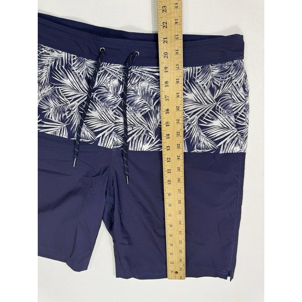 Fair Harbor Swim Trunks Mens XL Blue White Floral Lined Shorts 9.5
